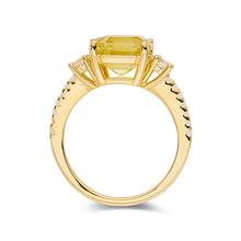 Load image into Gallery viewer, Canary Yellow Lab Grown Sapphire Ring Asscher Cut Yellow Ring 18K Yellow Gold Plated Sterling Silver Ring Engagement Ring Gifts For Girls - FineColorJewels