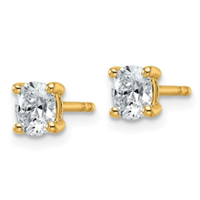 Load image into Gallery viewer, 14k Gold Lab Grown Diamond ,Oval Solitaire Earrings