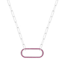 Load image into Gallery viewer, Genuine Ruby Bar Necklace in 925 Sterling Silver