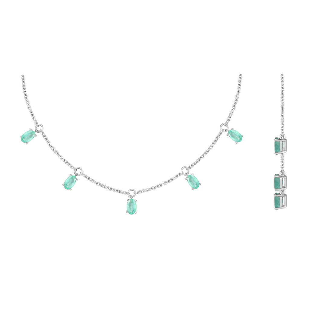 Emerald Layering Necklace - FineColorJewels