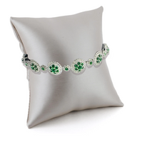 Load image into Gallery viewer, Lab Grown Emerald  White Halo Bracelet