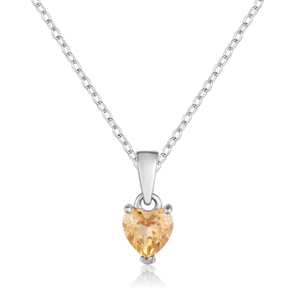 Citrine Heart Necklace - FineColorJewels