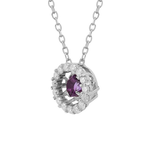 Load image into Gallery viewer, Natural Amethyst Dancing Stone Halo Necklace