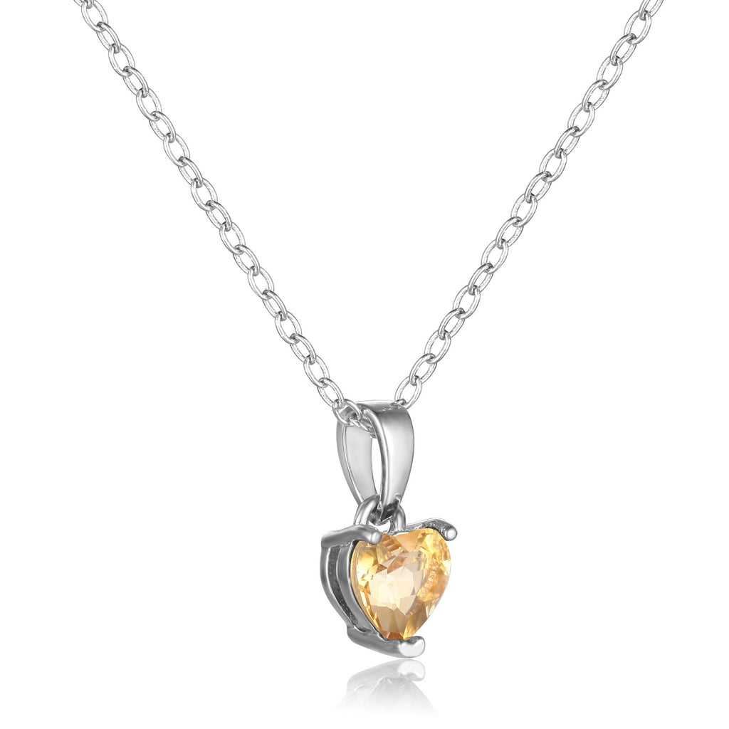 Citrine Heart Necklace - FineColorJewels