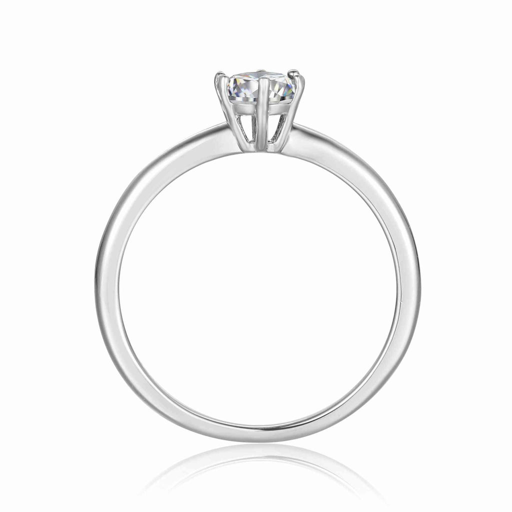 Oval Proposal Ring One Carat Ring | 925 Sterling Silver Moissanite Solitaire Ring | White Silver Ring | Women's Day Gift for Her - FineColorJewels