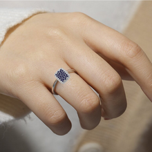 Load image into Gallery viewer, Blue Cluster Ring Sapphire Ring Natural Sapphire Cocktail Ring
