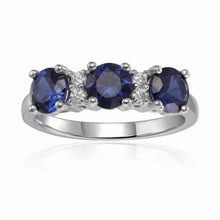 Load image into Gallery viewer, Lab Grown Blue Sapphire Ring September Birthstone Ring- FineColorJewels