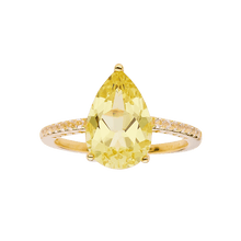 Load image into Gallery viewer, 18K Yellow Gold Plated Sterling Silver Yellow Diamond Bold Ring Engagement Ring - FineColorJewels