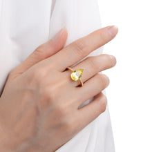Load image into Gallery viewer, Canary Yellow Sapphire Ring with Accents - FineColorJewels