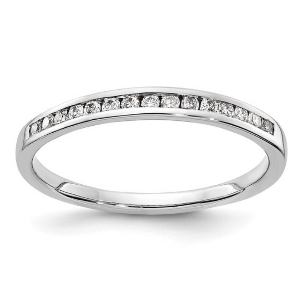 14k White Gold Lab Diamond Channel Set Half Eternity Ring