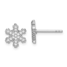 Load image into Gallery viewer, CZ Sterling Silver Snowflake Earrings