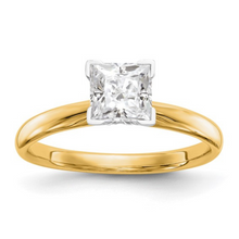 Load image into Gallery viewer, 14k White Gold Princess Cut Lab Diamond Solitaire Ring, ring design for partner, square cut diamond ring