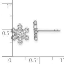 Load image into Gallery viewer, CZ Sterling Silver Snowflake Earrings