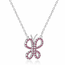 Load image into Gallery viewer, affordable ruby jewelry, natural ruby designs, butterfly pendant design