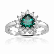 Load image into Gallery viewer, Green Heart Cocktail Ring May Birthstone Gift for Her - FineColorJewels