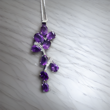 Load image into Gallery viewer, amethyst and CZ pendant, Sterling silver jewelry, mothers day gift, gift for her, valentines day gift