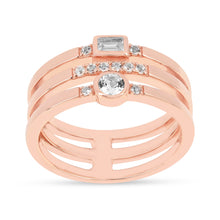 Load image into Gallery viewer, stackable ring, layered ring, natural sapphire ring design, rose gold ring