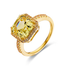 Load image into Gallery viewer, Octagon cut sapphire ring, stunning yellow gemstone ring