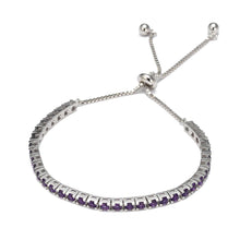 Load image into Gallery viewer, Natural Dark Amethyst Tennis Bolo Bracelet - FineColorJewels