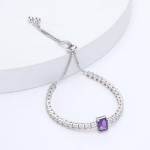 Load image into Gallery viewer, Natural Octagoan Dark Amethyst Bracelet Gift for her - FineColorJewels