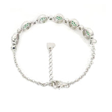 Load image into Gallery viewer, Lab Grown Emerald  White Halo Bracelet