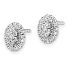 Load image into Gallery viewer, 14K White Gold Lab Diamond Halo Stud Earrings