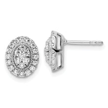 Load image into Gallery viewer, 14K White Gold Lab Diamond Halo Stud Earrings