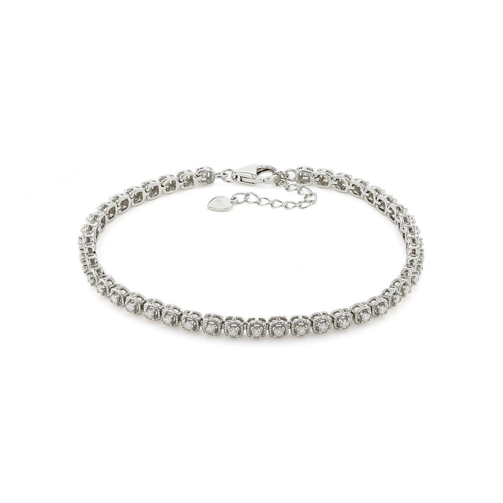 Halo Style Moissanite Bracelet - FineColorJewels