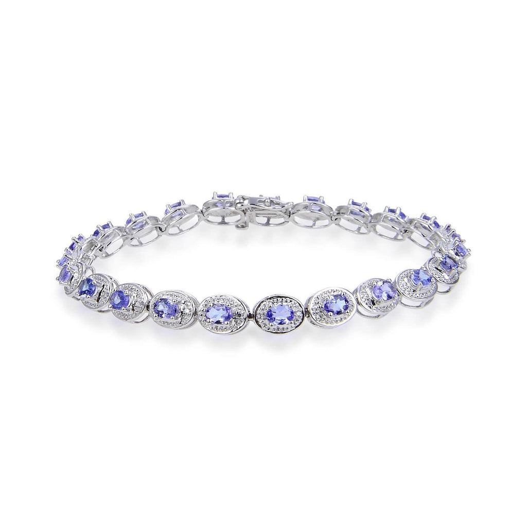 Sterling Silver Oval Tanzanite Bracelet