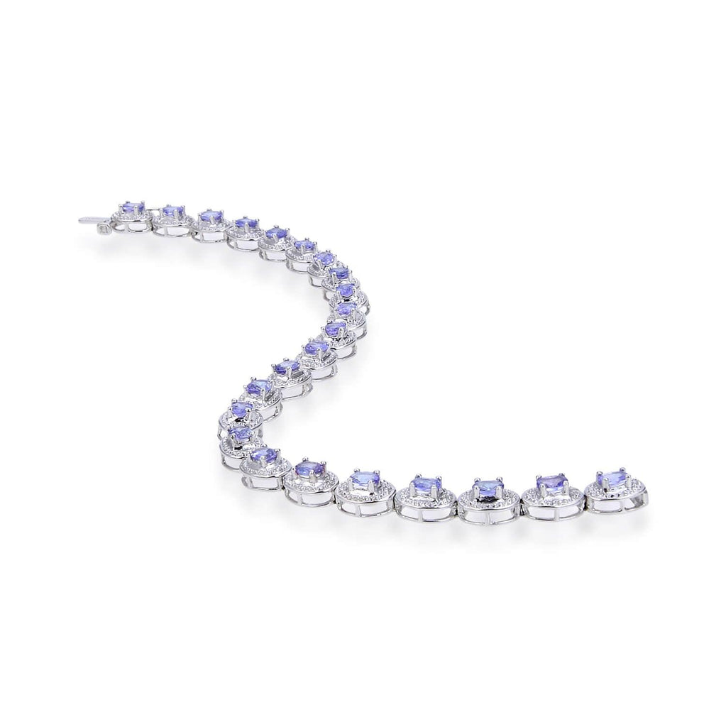 Sterling Silver Oval Tanzanite Bracelet