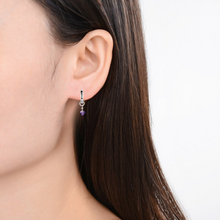 Load image into Gallery viewer, Amethyst Heart Earrings