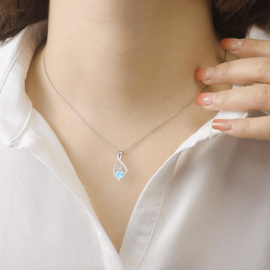 Blue Topaz Treble Clef Music Necklace Fine Color Jewels dla-dm-discount-all-143240, dla-dm-discount-all-154898, sale