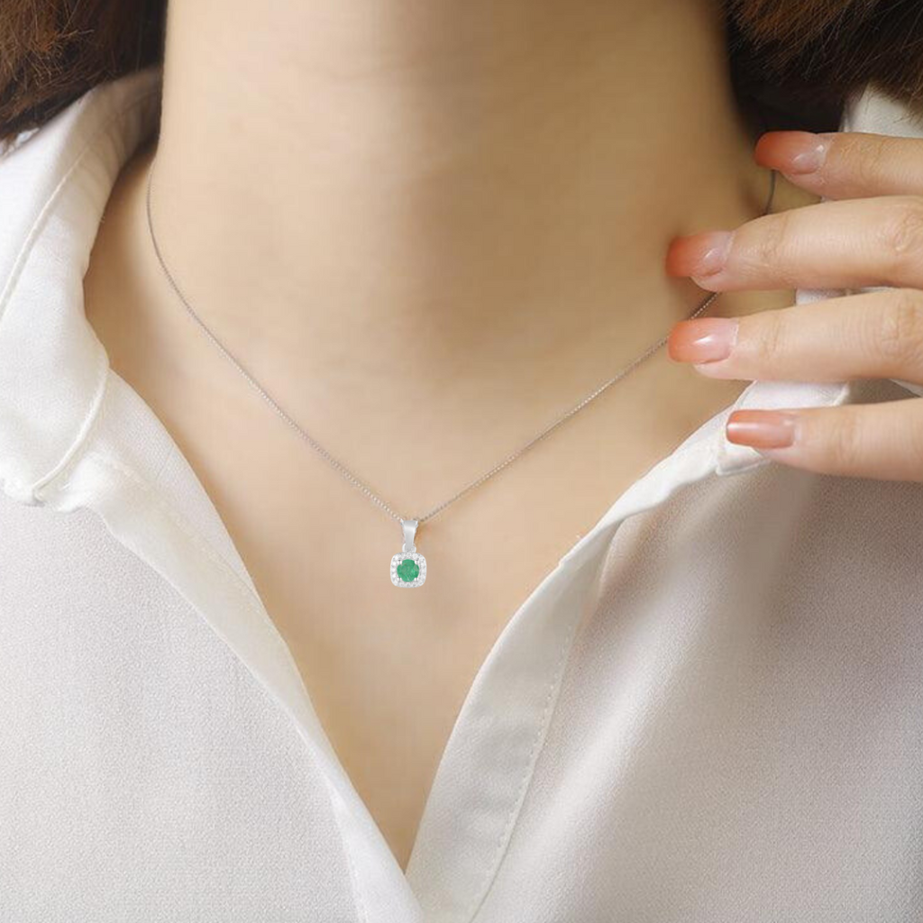 Emerald Halo Necklace