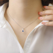 Load image into Gallery viewer, Sapphire Halo Necklace