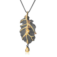 Load image into Gallery viewer, Signature Citrine Leaf Pendant.
$ 50 - 100, Citrine, Yellow, Oval, 925 Sterling Silver, Fashion