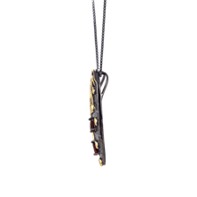 Load image into Gallery viewer, Artisan Gold Plated Garnet Pendant.
$ 50 - 100, Garnet, Pear,  925 Sterling Silver, 925 Sterling Silver Ð Gold Plated Yellow, Fashion