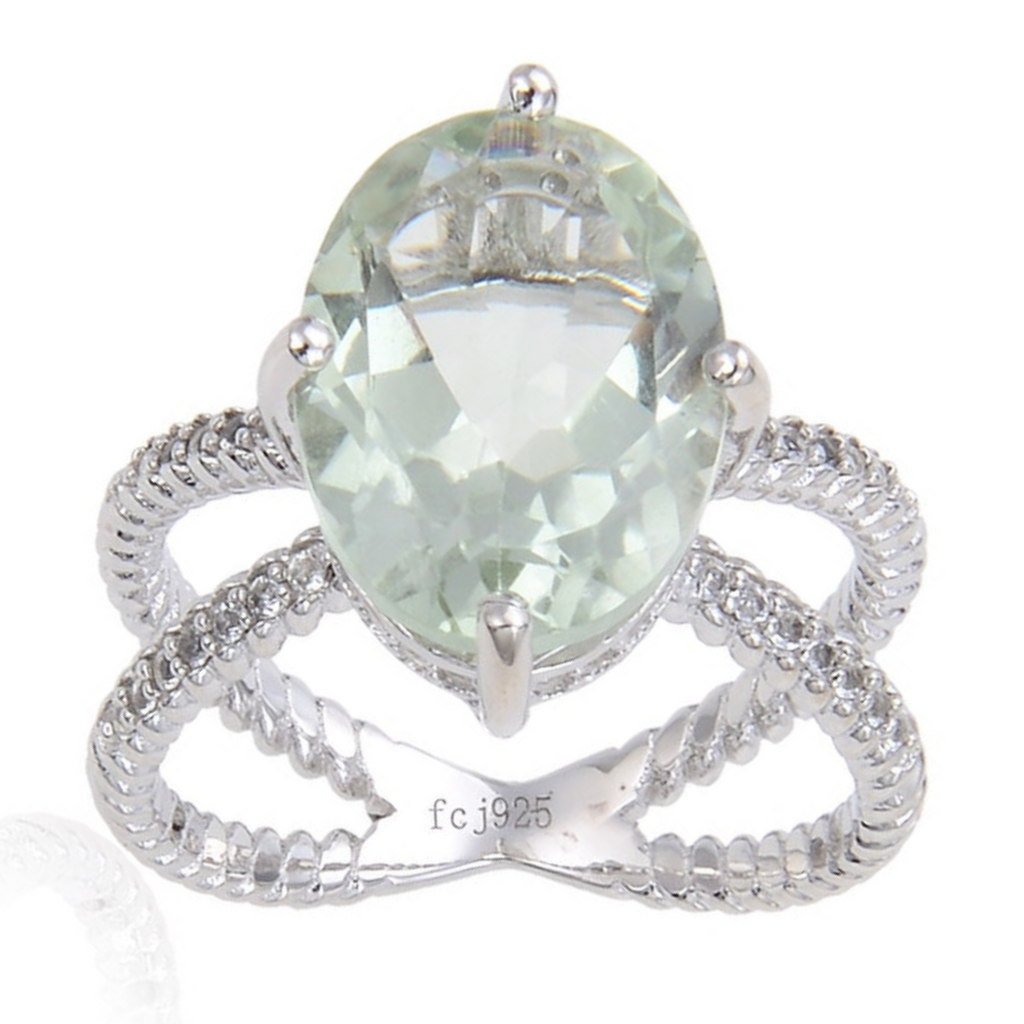 Green Amethyst Oval Cocktail Ring