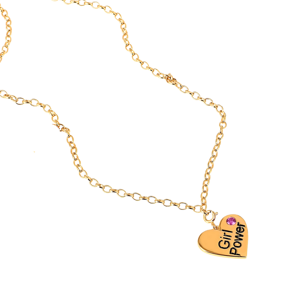 Girl Power Heart Charm Pendant