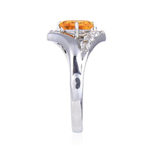 Load image into Gallery viewer, Sterling Silver Square Citrine White Topaz Ring
$ 50 &amp; Under, 6, 7, 8, Square, Citrine, Golden Yellow, White, White Topaz, 925 Sterling Silver, Fashion