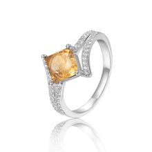 Load image into Gallery viewer, Natural citrine jewelry design, affordable solitaire ring, solitaire ring for her on a budget
