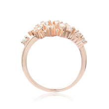 Load image into Gallery viewer, Enticing White Sapphire Cluster Ring in Rose Gold Plated Sterling Silver