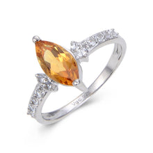 Load image into Gallery viewer, Affordable citrine ring, citrine ring under $100, jewelry gift on a budget, solitaire ring design
