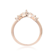 Load image into Gallery viewer, Crown Marquise cut White Sapphire Ring in Yellow Gold Plated Sterling Silver