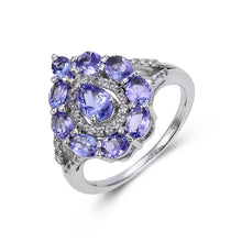 Load image into Gallery viewer, sterling silver tanzanite ring, sterling silver jewelry design, december birthstone 