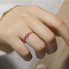 Load image into Gallery viewer, Minimalist ring design, minimalist ruby ring design, oval shape gemstone ring