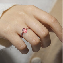 Load image into Gallery viewer, Pink gemstone ring design, cushion shape tourmaline ring