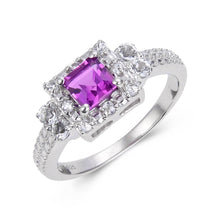 Load image into Gallery viewer, Purple gemstone square shape ring