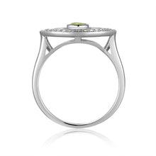 Load image into Gallery viewer, August birthstone ring, green gemstone ring, sterling silver rings