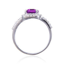 Load image into Gallery viewer, Octagon cut sapphire ring, purple gemstone ring on a budget, affordable ring for her