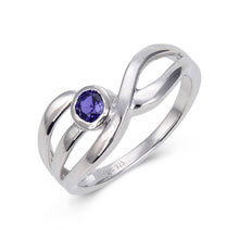 Load image into Gallery viewer, Affordable solitaire ring, sapphire ring on a budget, sapphire rings under $100